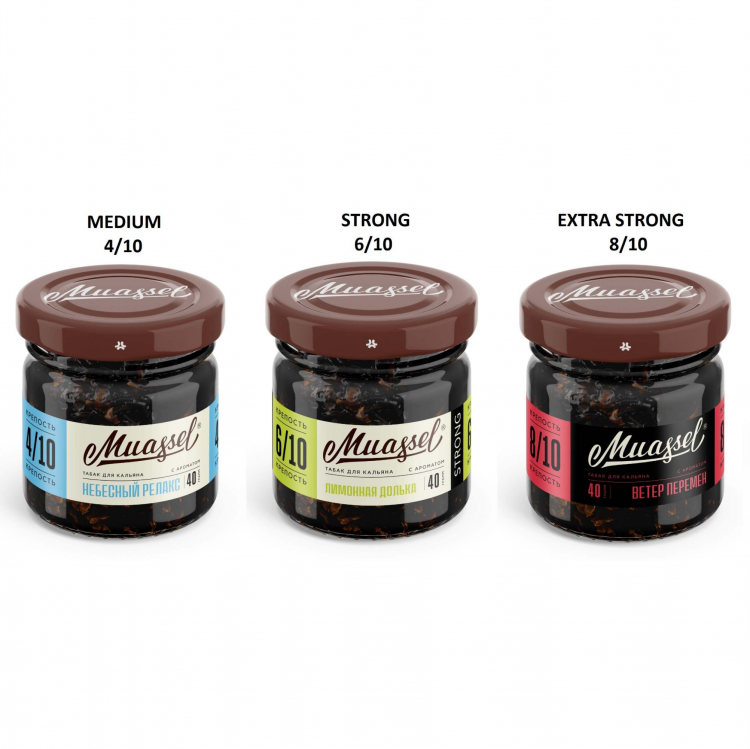 Табак Muassel Extra Strong - Grape seed (Виноградная Косточка) 40 гр